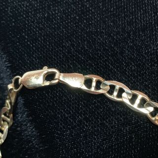 Vintage 14k Gold 5.  5 Grams 8” Bracelet With Double Ended Links Italy 3