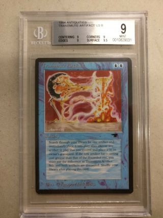 Transmute Artifact Antiquites Bgs Beckett Graded 9 Mtg Magic Quad,