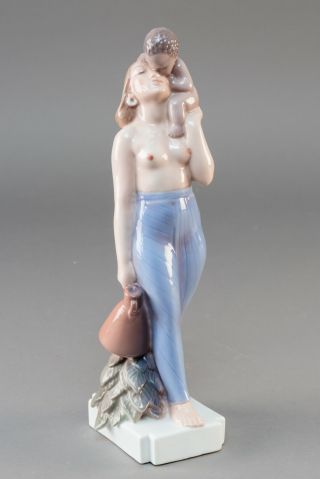 Very Rare Dahl Jensen / Royal Copenhagen Nude With Baby Figurine Denmark