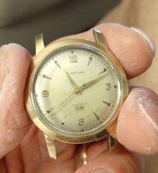 Vintage Baylor Heuer Automatic Swiss Gold Filled Wrist Watch Parts