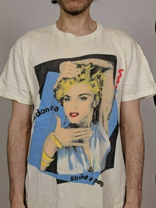 Vintage Madonna 1990 Blond Ambition Tour T Shirt Strike A Pose,  Rare Comic Book