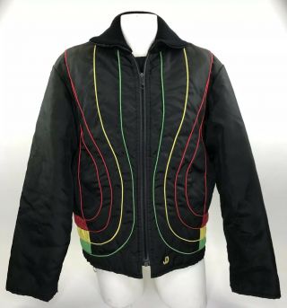 John Deere Jd Mens Jacket Snowmobile Streetwear Rainbow Hipster Vintage 70s L