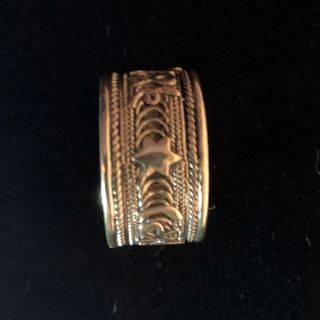 Vintage 14k Gold Star Of David Hebrew Cigar Band Ring 5.  7 Grams Size 5 4