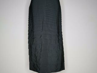 vtg 40s 50s EARLY Black Sleevless Cocktail Accordion Pleated Wiggle Pin Up Dress 9
