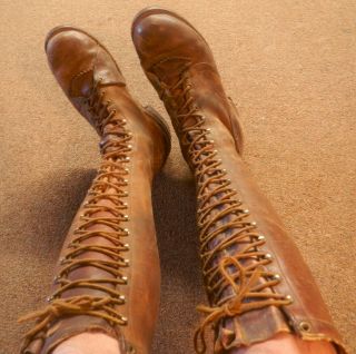 Wesco Highliner Lineman Boots Brown Vintage
