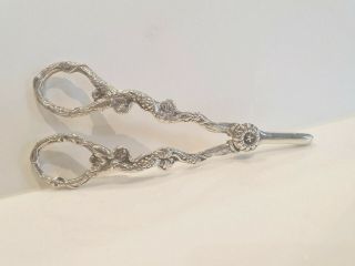 Fine Vintage Heavy Gauge Sterling Silver Grape Scissors Or Shears
