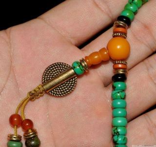 Tibet tibetan turquoise buddhist buddha prayer bead mala bracelet Dzi eye b01 4