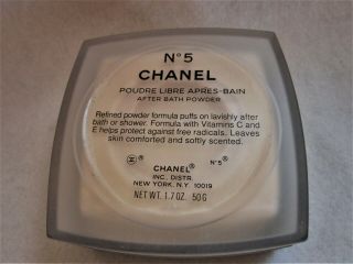 Vintage Small Chanel No 5 After Bath Powder,  Never Opened 1.  7 oz.  (50G) 2