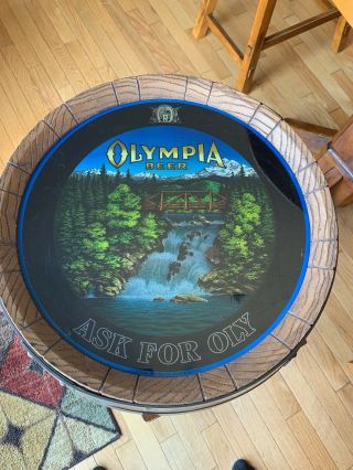 Vintage Olympia Beer Ask for Oly Lighted Spinner Motion Sign 4