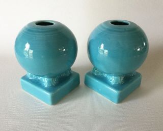 Fiesta Bulb Candle Holders Turquoise Vintage Ball Late 1930s Art Deco