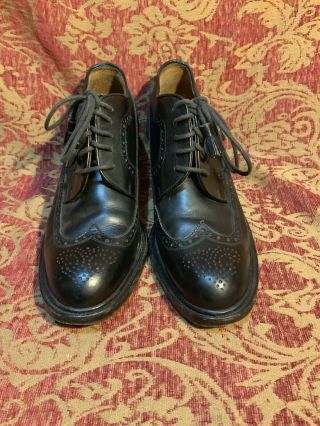 Black Leather Vintage Ralph Lauren Wingtip Oxford US Size 8 1/2B Women’s Shoes 2