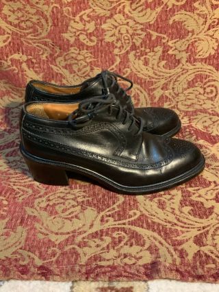 Black Leather Vintage Ralph Lauren Wingtip Oxford US Size 8 1/2B Women’s Shoes 4