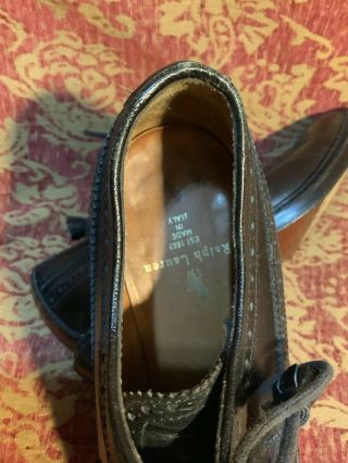 Black Leather Vintage Ralph Lauren Wingtip Oxford US Size 8 1/2B Women’s Shoes 7