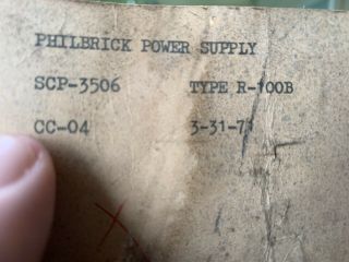 Vintage Philbrick Research R - 100B Tube Dual Power Supply SCP 03506 USAF 5