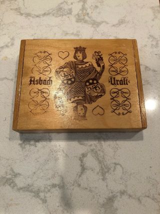 Asbach Uralt Game Of Cards German Antique? Vintage? 72 Cards In Wood Box