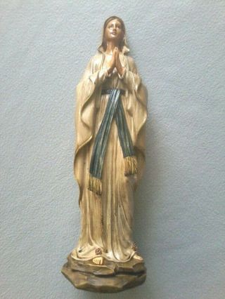 Large Vintage Our Lady Of Lourdes Priests Altar Chamber Table Statue I