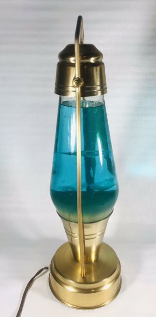 Rare Vintage 1970 ' s Model 6000 Lava Lamp Coachlite Coach Lantern Blue Green 2