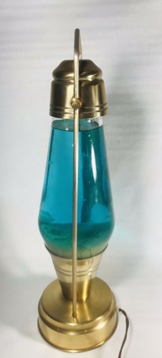 Rare Vintage 1970 ' s Model 6000 Lava Lamp Coachlite Coach Lantern Blue Green 3