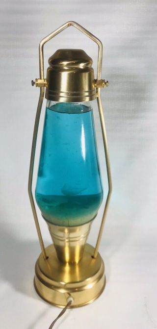Rare Vintage 1970 ' s Model 6000 Lava Lamp Coachlite Coach Lantern Blue Green 4