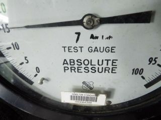 large Vintage Ashcroft Absolute pressure Gauge Hamilton Standard Steampunk 10 