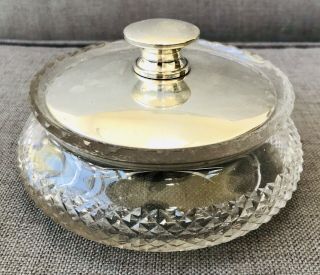 Lovely Solid Silver & Cut Glass Powder Jar,  Birm 1932