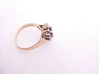 Fine 9ct/9k gold diamond & sapphire heavy cluster ring,  MS&S,  375 2