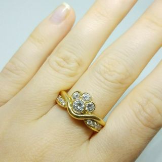 Mauboussion Vintage 0.  75 Ctw 18k Yellow Gold Diamond Ring 6.  8 G