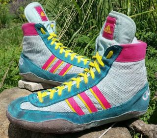 Rare Adidas Og Teal Combat Speed Wrestling Shoes Size 11 Vintage