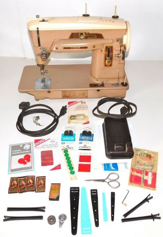 Vintage Singer 403a Sewing Machine W/ Foot Pedal Works; Runs Strong
