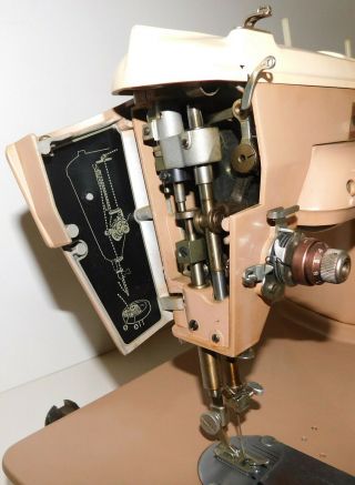 Vintage SINGER 403A Sewing Machine w/ Foot Pedal WORKS; RUNS STRONG 7