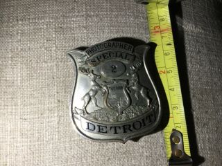 Obsolete Vintage Photographer Special Detroit Police Badge (Rare) Michigan 40’s 2