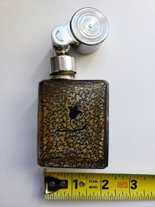 Vtg Marcel Franck Escale Sgdg Deco Silver Overlay Perfume Bottle Atomizer France
