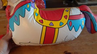 Vintage INFLATABLE ROCKING HORSE - ride - on toy pony,  sand weighted 3