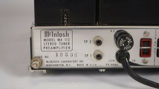 McIntosh MX112 AM FM Stereo Tuner Preamplifier - Phono Stage - Vintage 8