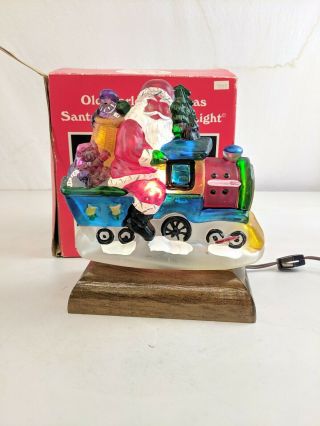 1989 Old World Christmas Santa On Locomotive Light Vintage