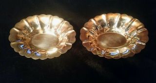 Pr Of Vintage Sterling Silver Nut / Candy Dishes " L.  Bros " 4 1/4 " X 3 1/4 "