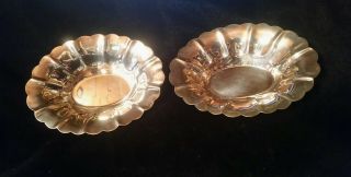 pr of vintage Sterling Silver Nut / Candy dishes 
