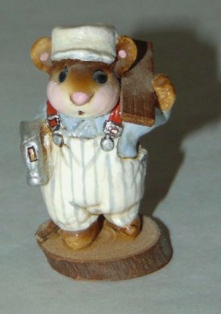 Rare 1980 Wee Forest Folk Miniature The Carpenter Mouse M - 049 Retired