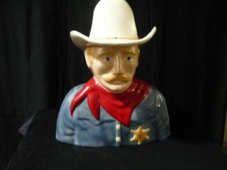 Cowboy Cookie Jar Western Theme Ceramic Vintage