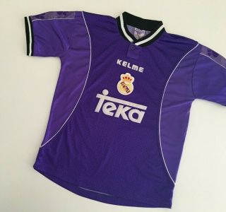 Raul Real Madrid 1997/98 Away Football Shirt S Soccer Jersey Kelme Vintage
