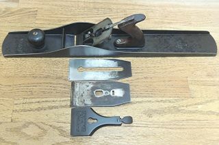 TYPE 3 1900 - 1908 STANLEY BED ROCK No 608 C CORRUGATED JOINTER PLANE - ANTIQUE TOO 5