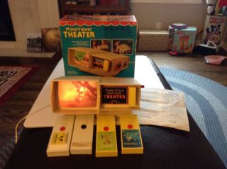 Vtg Fisher Price Movie Viewer Theater With 5 Cartridges - Cool
