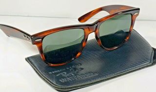 Vintage Bausch & Lomb Ray - Ban Wayfarer Ii 2 B&l 54mm Tortoise Sunglasses Usa