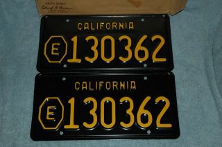 1963 - 1968 Vintage California Local Municipality (e) Plates