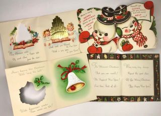 Box of 21 Vintage Christmas Cards Candle Glow Glitter Foil 3