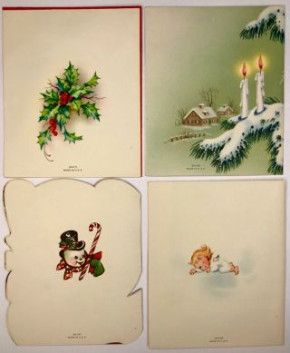 Box of 21 Vintage Christmas Cards Candle Glow Glitter Foil 8