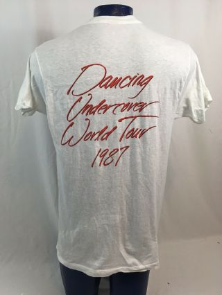 Vintage 80 ' s 1987 Ratt Dancing Undercover Concert Tour Screen Stars T - shirt L/XL 2