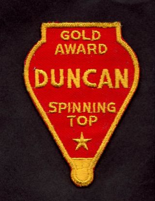 Duncan Spinning Top Gold Award Patch Vintage Red And Gold Spin