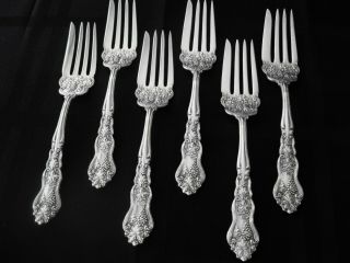 Moselle Flatware American Silver Co.  Art Nouveau C.  1906 Set Of 6 Salad Forks