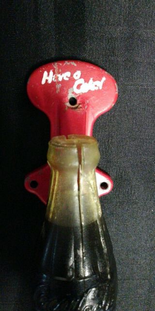 Rare Vintage 1950 ' s Coca Cola Soda Pop Bottle Door Push Pull Handle Sign 3